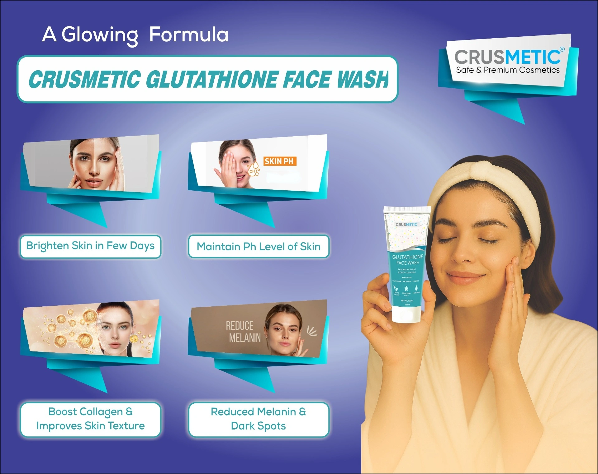 A Glutathione Face Wash with Niacinamide, & Vitamin C (100ml) | Face Wash  for Radiant & Even-Toned | Helps Reduce Dullness & Uneven Appearance |  Suitable for All Skin Types