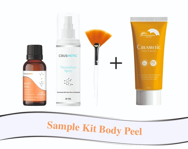 Crusmetic Body Peel Sample 5ML With Sunscreen Spf 50 - Body Lightening & Brightening Peel - 5 ml