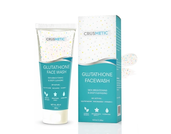 A Glutathione Face Wash with Niacinamide, & Vitamin C (100ml) | Face Wash for Radiant & Even-Toned | Helps Reduce Dullness & Uneven Appearance | Suitable for All Skin Types - 100 Ml