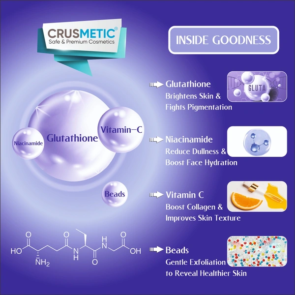 A Glutathione Face Wash with Niacinamide, & Vitamin C (100ml) | Face Wash for Radiant & Even-Toned | Helps Reduce Dullness & Uneven Appearance | Suitable for All Skin Types - 100 Ml