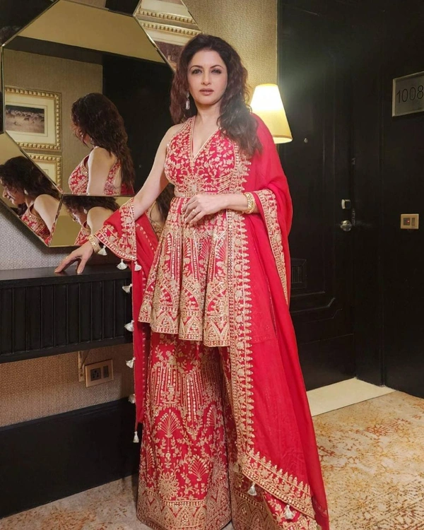 SEQUENCE EMBROIDERY WORK TOP WITH BEAUTIFUL FULLY EMBROIDERED GEORGETTE PLAZZO