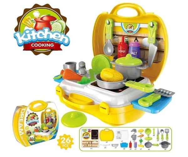 Farraige Ultimate Kid Chef Bring Along Kitchen Cooking Suitcase Set (26 Pieces) - Multicolor