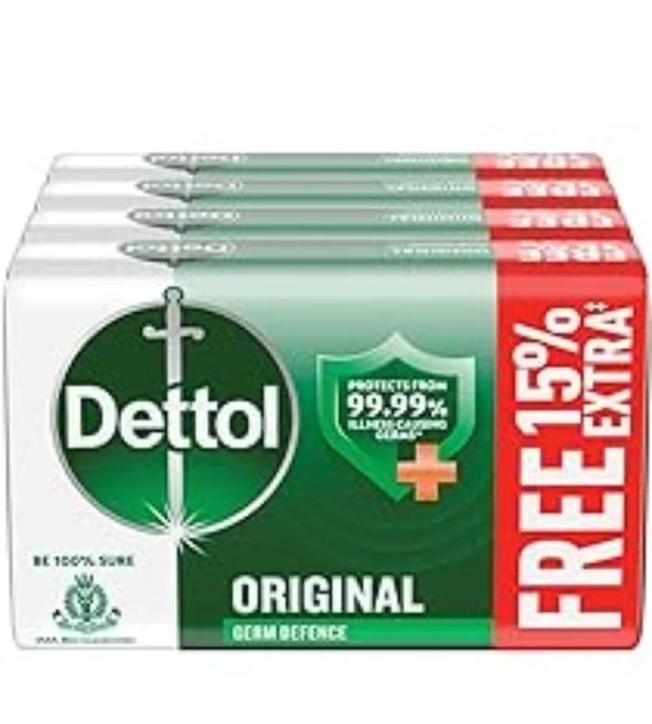 Dettol Orignal Germ Defence Soap Bar 4u X 75g +12g Free