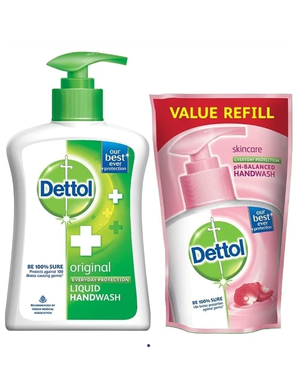 Dettol Orignal Handwash Pump 200ml +1Reffl Pouch Free