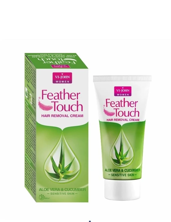 Vi-John Feather Touch Hair Removal Cream Cucumber & Aloe Vera For Senstive Skin 40g