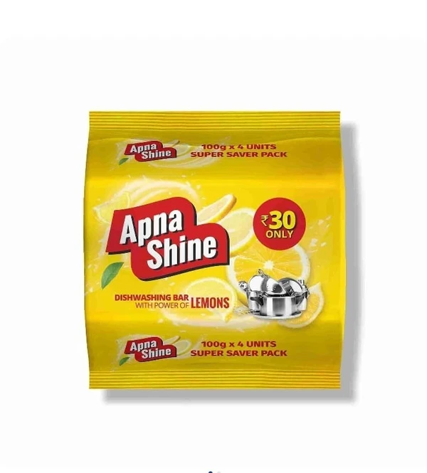 Apna shine Dishwash Bar 4u X 100g