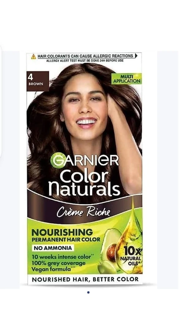 Garnier Color Natural Creme Hair Color 4 Brown - 35ml+30ml