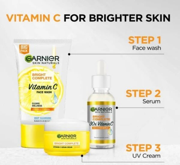 Garnier Skin Naturals, Face Serum, Brightening and Anti-Dark Spots, Bright Complete Vitamin C Booster, 15 ml