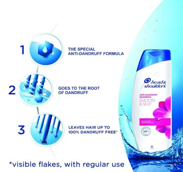 Head & Shoulders Smooth and Silky, Anti Dandruff Shampoo 340ml + Free H & S Conditioner 70ml