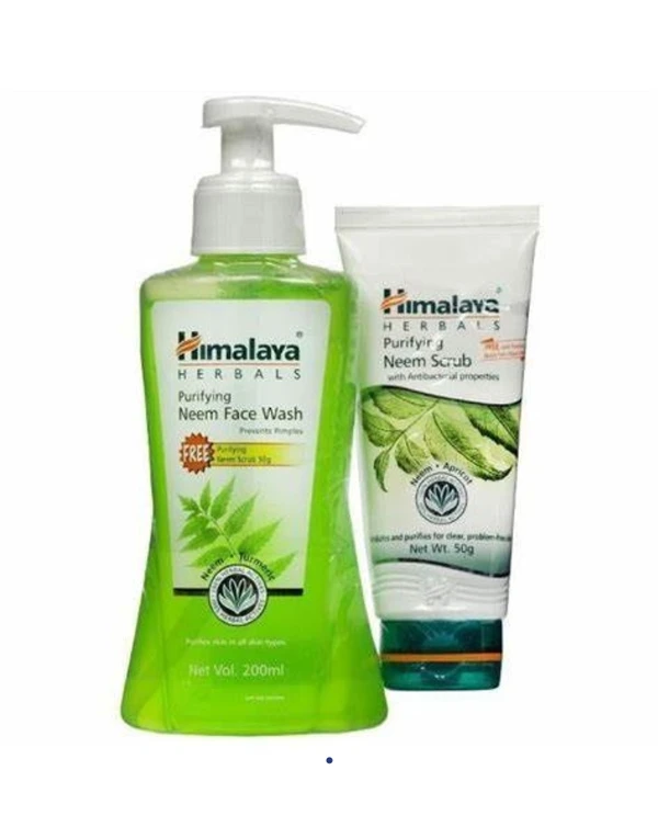 Himalaya Purifying Neem Facewash 200ml+ Neem Face Scrub 50g Free