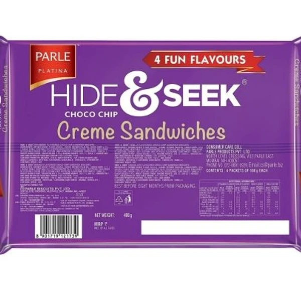 Parle Hide & Seek Creme Sandwiches 4 Fun Flavours 400g