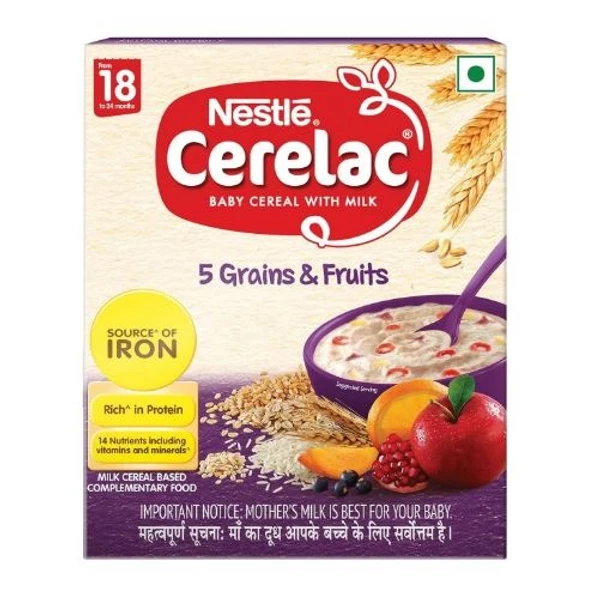 Nestle Cerelac 5 Grains & Fruits 18 To 24 Month - 300g