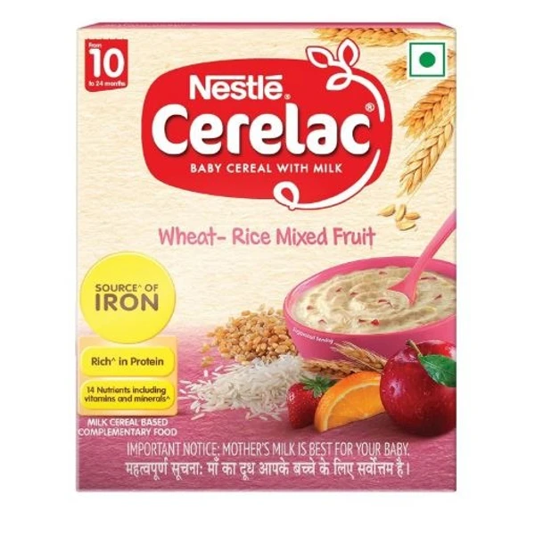 Nestle Cerelac Weat Rice Mixed Fruit 10 To 24 Month - 300g