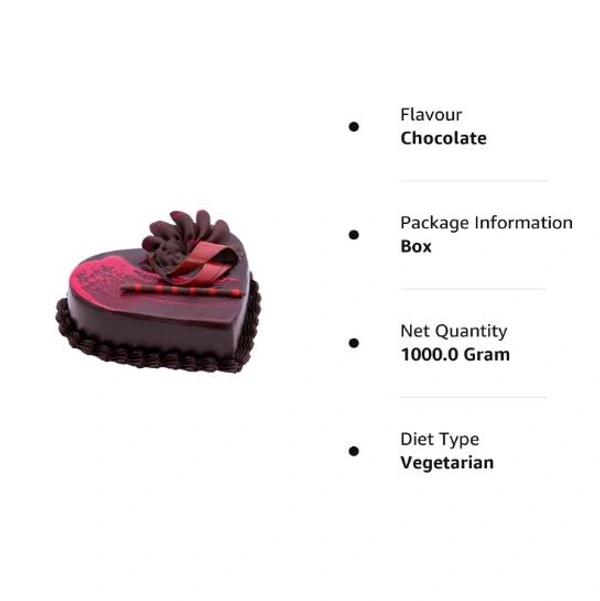 City Mart Special Heart Shaped Chocolate Truffle Cake  - 1 Kg
