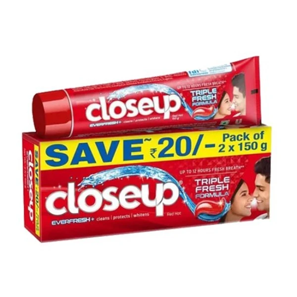 Closeup Triple Fresh Everfresh++ Red Hot Toothpaste 2UX150g