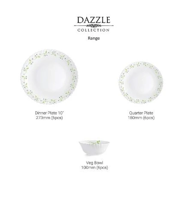 Cello Opalware Dazzle Series Tropical Lagoon Dinner Set, 18 Units