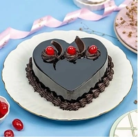 Chocolate Truffle Heart Cake  - 1Kg