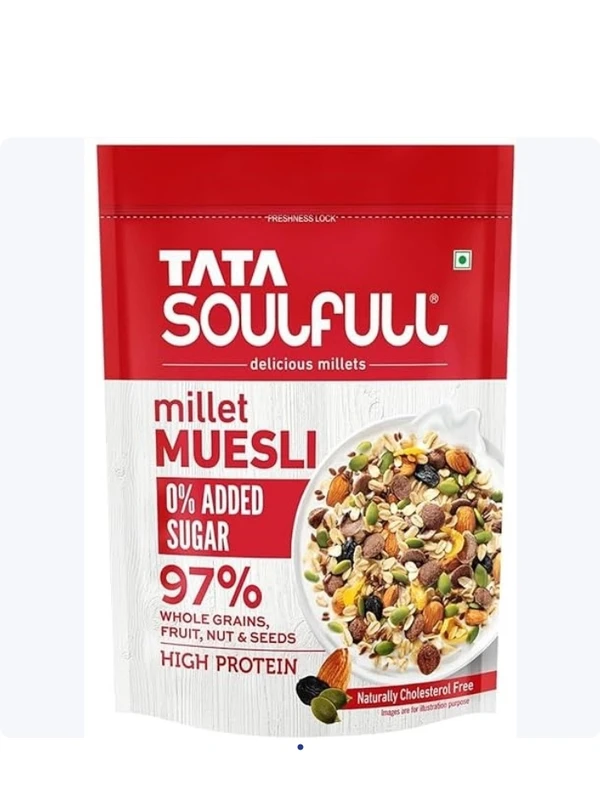 Tata Souffull 0% Added Sugar 97% Whole Grain Muesli 500g