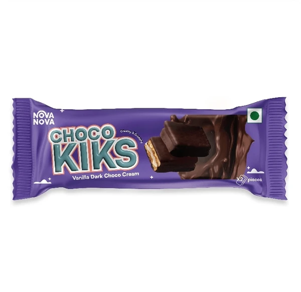 Nova Nova Choco Kiks Vanilla Dark Choco Cream Biscuits 25g