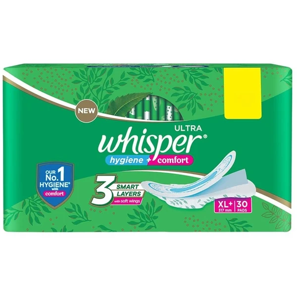 Whisper Ultra Clean XL+ 30 Pads