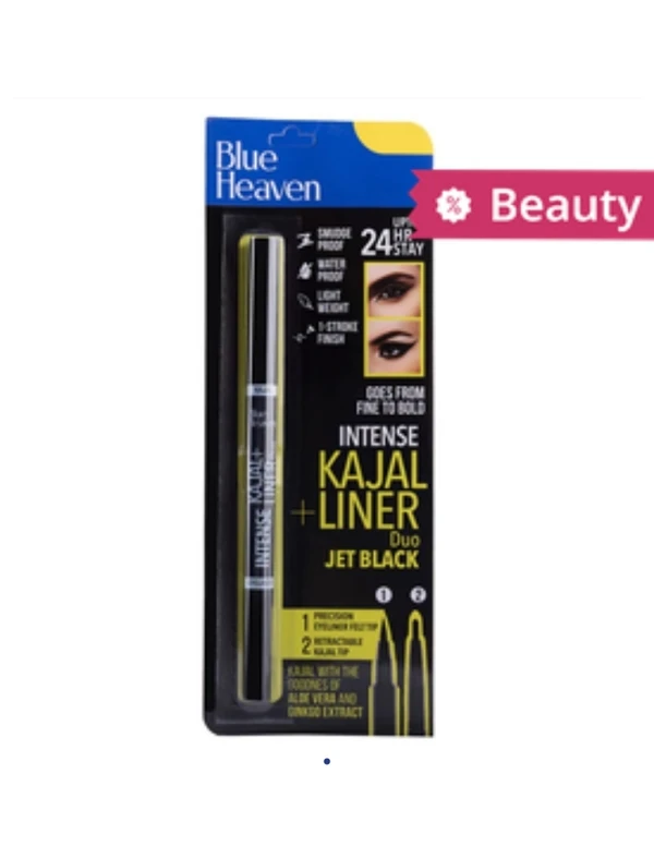 Blue Heaven 24HR Intense Kajal Liner Duo Jet Black 0.85ml