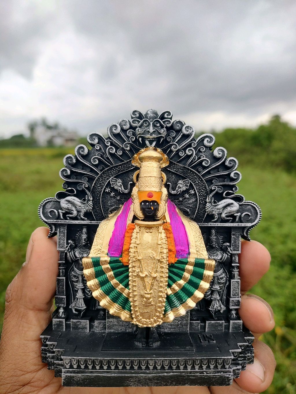 長寿宝珠 （ 台座付 ） ③ Kolhapur Mahalakshmi Shri Ambabai 4 Inch