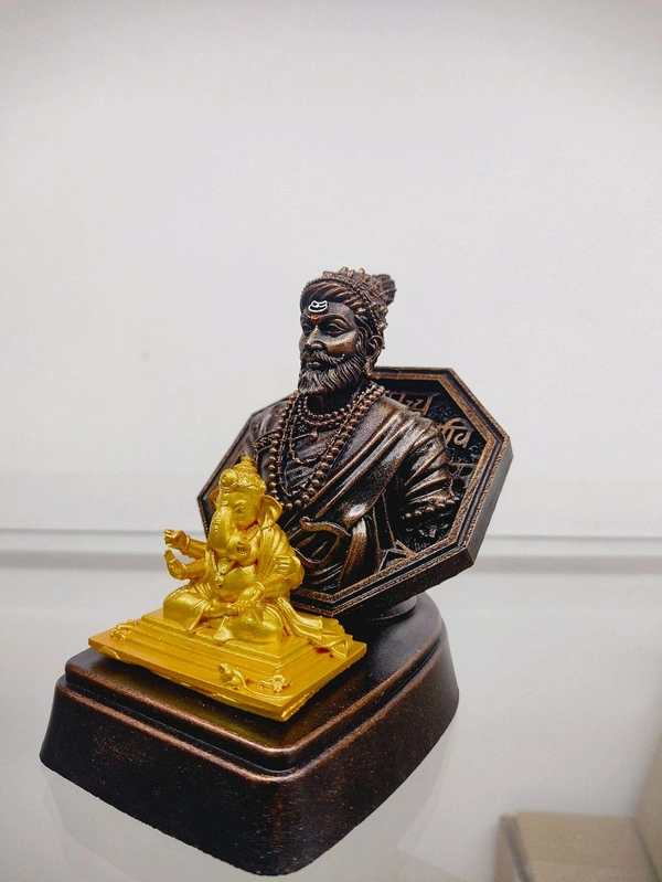 Rajmudra Ganesh 4.5 Inch - 4.5 Inch, gold
