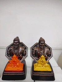 Rajmudra Ganesh 4.5 Inch - 4.5 Inch, gold