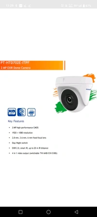 Prama 2MP HD Dome Camera PT-HTD702E-ITPFS