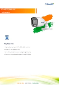 Prama Analog Camera 2MP Audio Camera 20m Warm Light Full Color Camera Colour VU Series (Camera, PT-HTD11F0E-MFS)