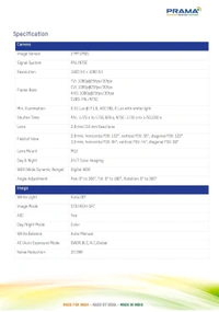 Prama Analog Camera 2MP Audio Camera 20m Warm Light Full Color Camera Colour VU Series (Camera, PT-HTD11F0E-MFS)