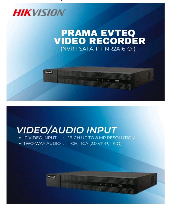 Prama PRAMA EVteQ Network Video Recorder with 1 SATA (PT-NR2A16-Q1)
