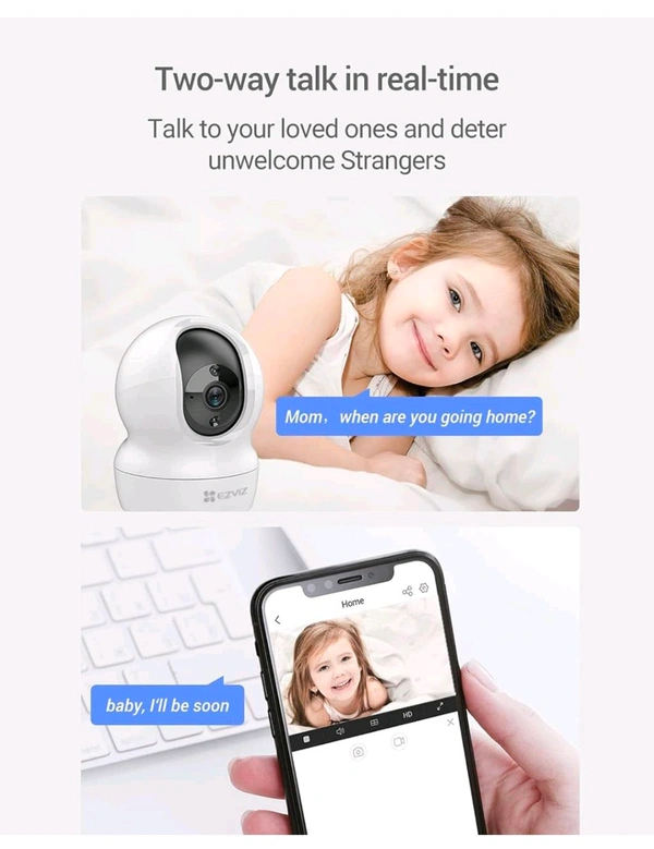 EZVIZ By Hikvision CP1 Lite 2MP Smart Wi-Fi Indoor Home Security Camera with 360° Pan-Tilt Coverage I Night Vision I Motion Detection I Sleep mode for Privacy I Smart Tracking I SD card slot upto256GB