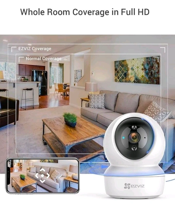 EZVIZ H6C PRO by Hikvision | Full HD Smart WiFi Home Camera | Child/Pet Security | AI Motion Detection | Enhanced Night Vision | 2-Way Audio | 360° Pan/Tilt | SD Card Slot Upto 512GB |Call Feature