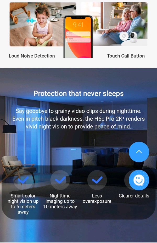 EZVIZ  H6c Pro 2K⁺ 360° protection in stunning 2K⁺