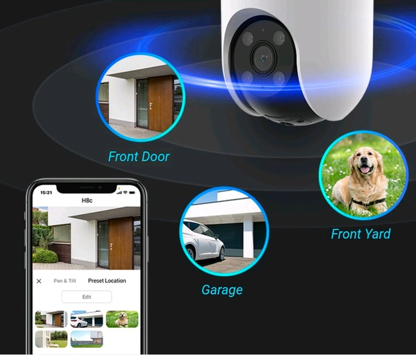 EZVIZ H8c Pan & Tilt Wi-Fi Camera Model CS-H8c (1080P)