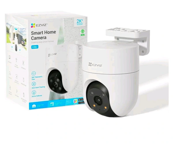 Ezviz by Hikvision | 4MP Outdoor Pan/Tilt Wi-Fi Camera | Smart Night Vision | 360° Coverage | Auto-Tracking | AI Human Detection | Weatherproof Design | Supports MicroSD Card(Upto 512 GB)|White, H8C