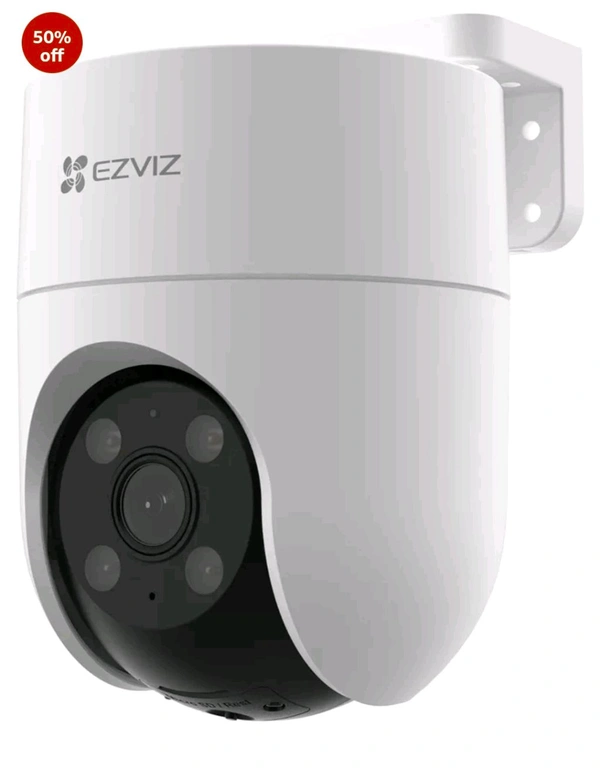 Ezviz by Hikvision | 4MP Outdoor Pan/Tilt Wi-Fi Camera | Smart Night Vision | 360° Coverage | Auto-Tracking | AI Human Detection | Weatherproof Design | Supports MicroSD Card(Upto 512 GB)|White, H8C
