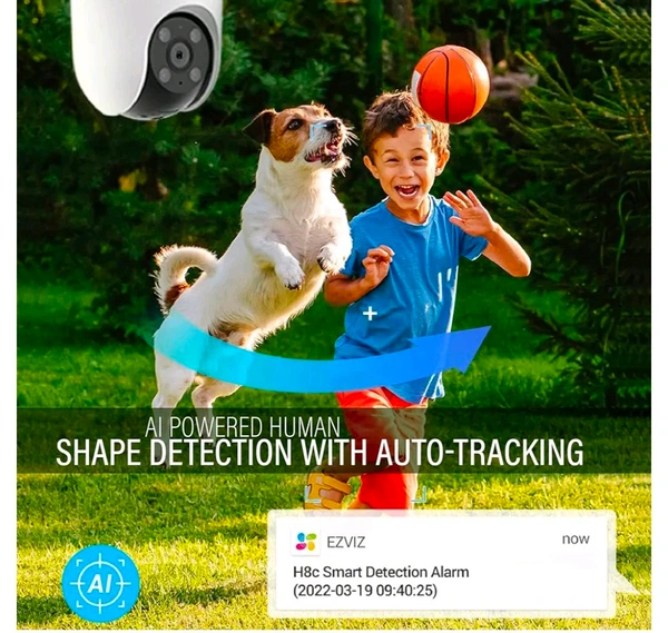 Ezviz by Hikvision | 4MP Outdoor Pan/Tilt Wi-Fi Camera | Smart Night Vision | 360° Coverage | Auto-Tracking | AI Human Detection | Weatherproof Design | Supports MicroSD Card(Upto 512 GB)|White, H8C