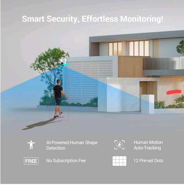 Ezviz by Hikvision | 4MP Outdoor Pan/Tilt Wi-Fi Camera | Smart Night Vision | 360° Coverage | Auto-Tracking | AI Human Detection | Weatherproof Design | Supports MicroSD Card(Upto 512 GB)|White, H8C