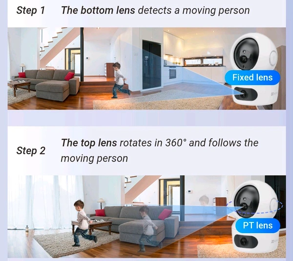 EZVIZ H7c Dual2K⁺ & 2K⁺Dual-Lens Pan & Tilt Wi-Fi Camera Model: CS-H7c-R100-8G44WF