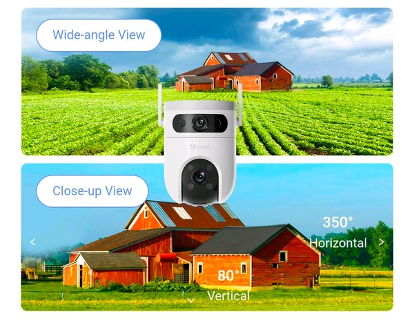 EZVIZ H9c Dual2K & 2KDual-Lens Pan & Tilt Wi-Fi Camera Model: CS-H9c-R100-8H33WKFL
