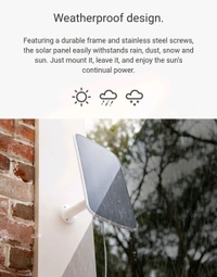Ezviz Solar Charging PanelDesigned for EZVIZ Battery-Operated Cameras Model: CS-CMT-Solar Panel-C