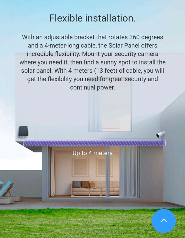 Ezviz Solar Charging PanelDesigned for EZVIZ Battery-Operated Cameras Model: CS-CMT-Solar Panel-C