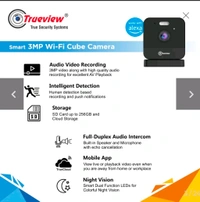 True View  T18163 Smart 3MP Wi-Fi Cube Camera