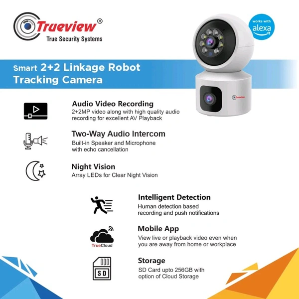 True View  2MP+2MP Smart Linkage Robot Tracking Camera Model: T18184