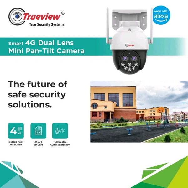 True View  4MP Smart Dual Lens 4G Pan/Tilt Camera Model: T18155