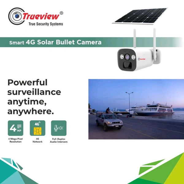 True View  4MP Smart 4G Solar Bullet Camera Model: T18167