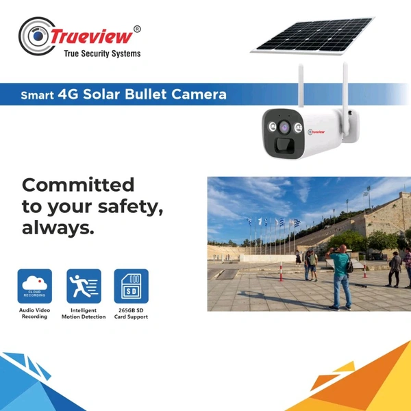 True View  4MP Smart 4G Solar Bullet Camera Model: T18167