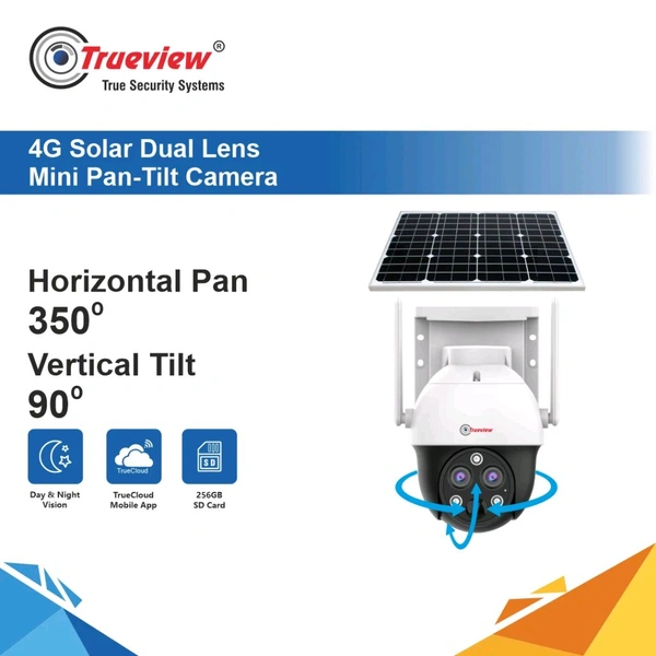 True View  3MP 4G Solar Dual Lens Mini Pan-Tilt Camera Model:T18164